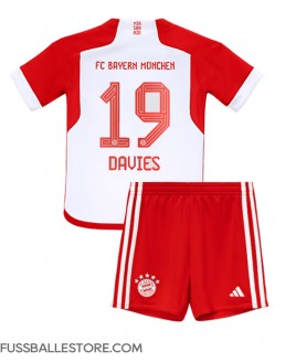 Günstige Bayern Munich Alphonso Davies #19 Heimtrikotsatz Kinder 2023-24 Kurzarm (+ Kurze Hosen)